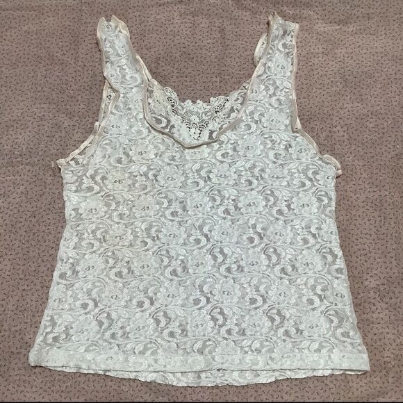 Cinema Etoile Coquette Princesscore Sheer Lace White Stretchy Camisole Size 2X - Picture 12 of 12